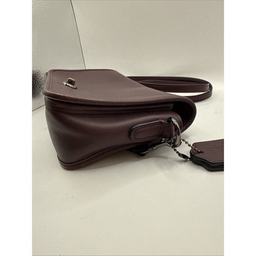 2017 Coach 75th Anniv Dinky Maroon Leather Crossbody Re-Edition 57325 - Picture 13 of 14